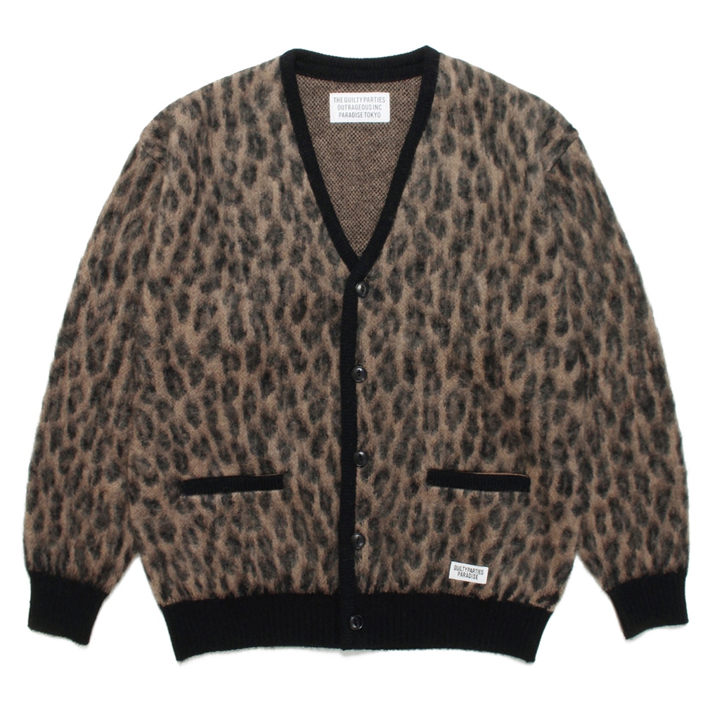 WACKO MARIA LEOPARD MOHAIR CARDIGAN