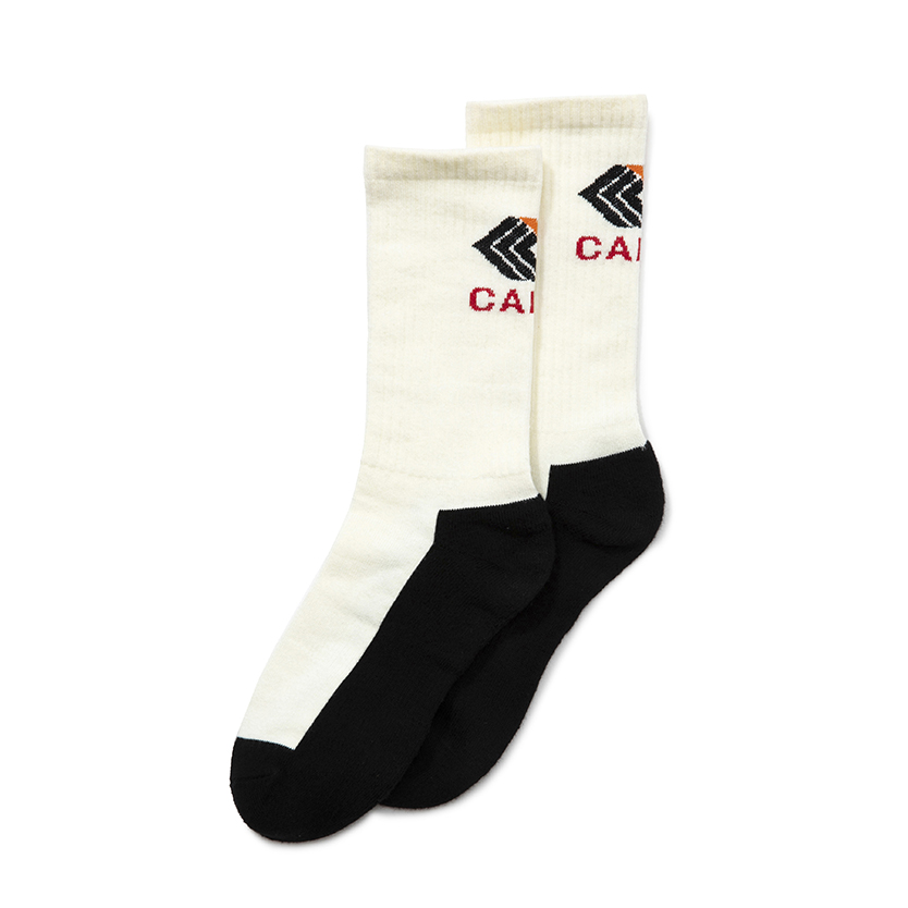 画像: CALEE/CALEE Logo pile socks（ホワイト）［ロゴソックス-22春夏］