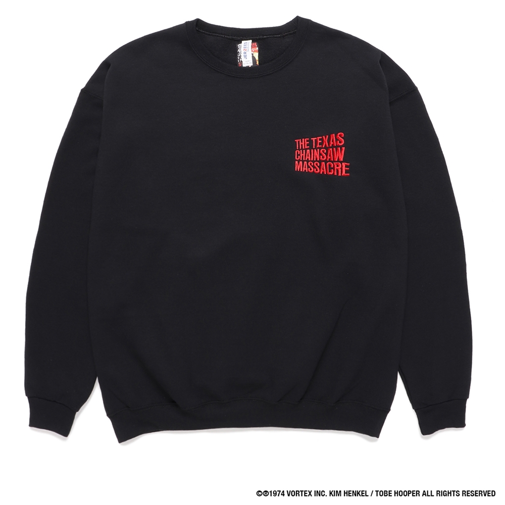 画像: WACKO MARIA/THE TEXAS CHAINSAW MASSACRE / SWEAT SHIRT（TYPE-1）（ブラック）［クルーネックスウェット-22春夏］