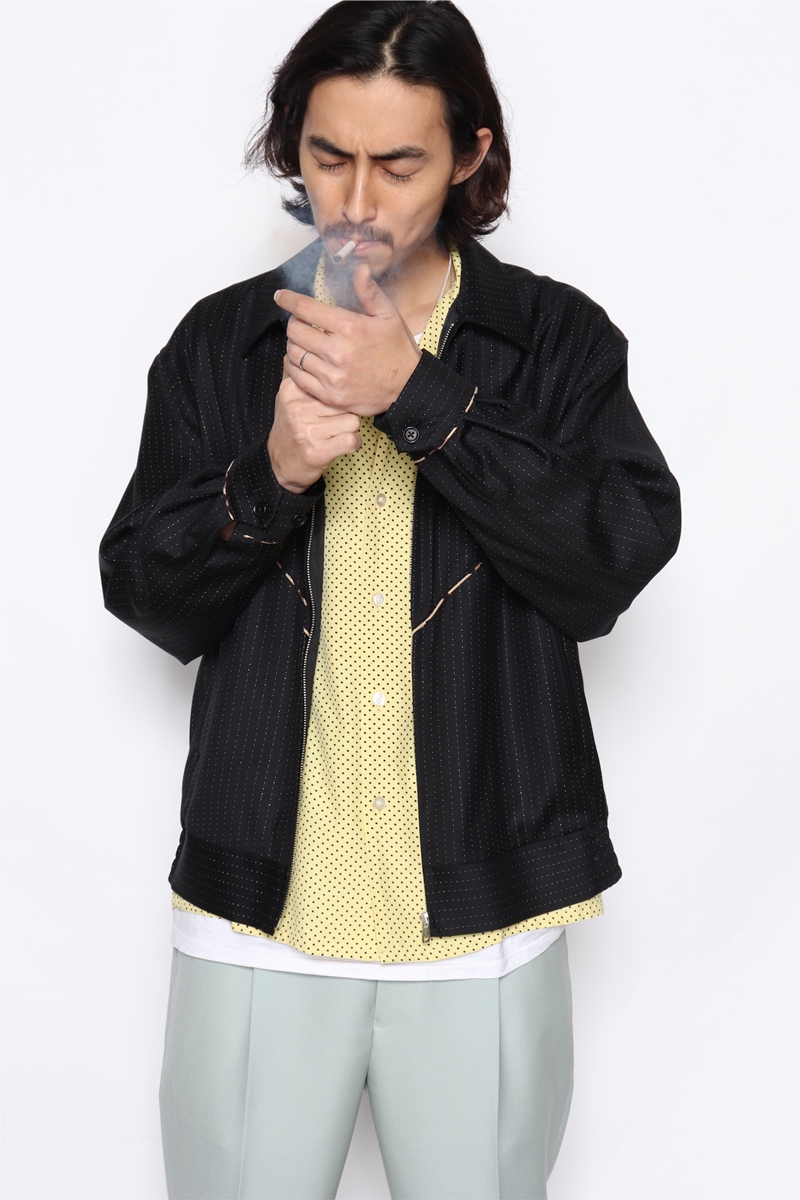 画像: WACKO MARIA/GRITTER STRIPE WESTERN JACKET（IMPORT FABRIC / DORMEUIL）（ブラック）［グリッターストライプウエスタンJKT-22春夏］