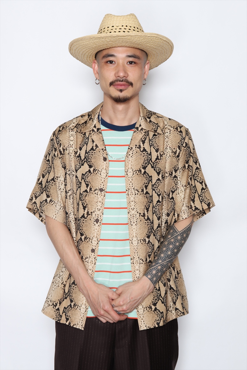 画像: WACKO MARIA/PYTHON HAWAIIAN SHIRT S/S（ベージュ）［パイソンハワイアンシャツ-22春夏］