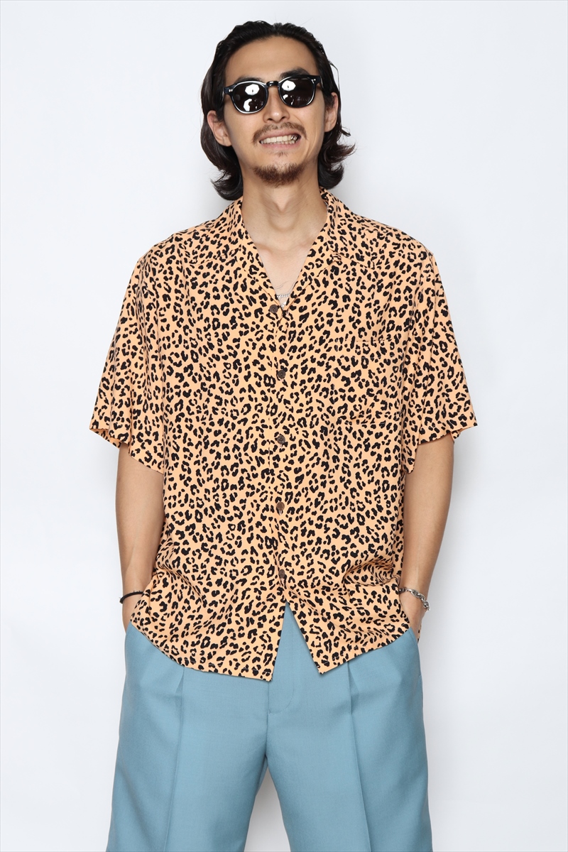 画像: WACKO MARIA/LEOPARD HAWAIIAN SHIRT S/S（オレンジ）［レオパードハワイアンシャツ-22春夏］