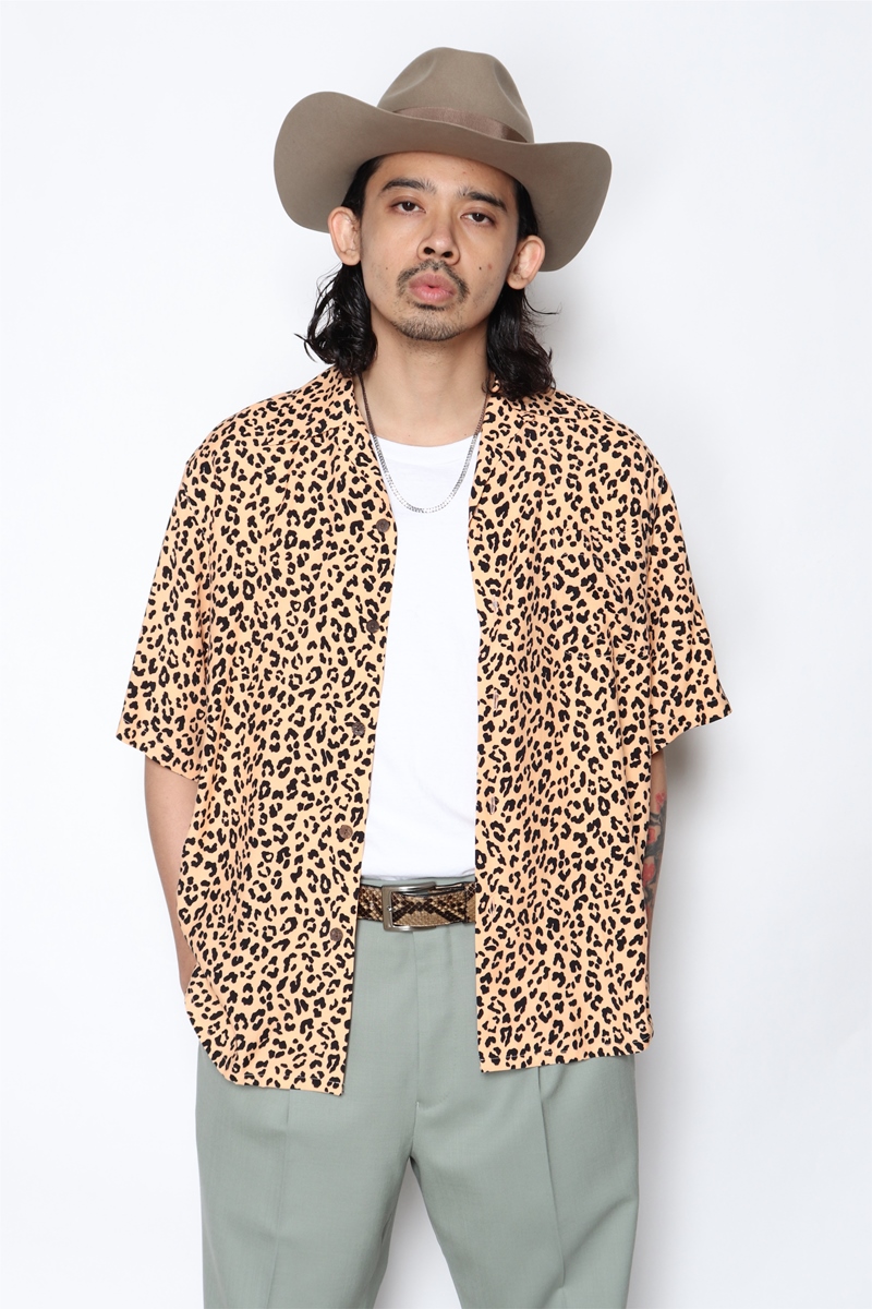 画像: WACKO MARIA/LEOPARD HAWAIIAN SHIRT S/S（オレンジ）［レオパードハワイアンシャツ-22春夏］