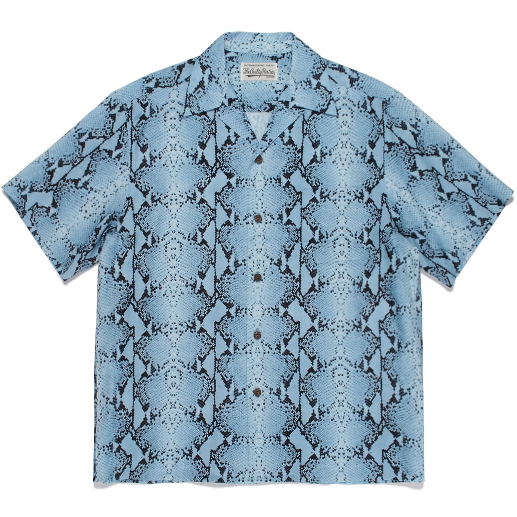 画像: WACKO MARIA/PYTHON HAWAIIAN SHIRT S/S（ブルー）［パイソンハワイアンシャツ-22春夏］