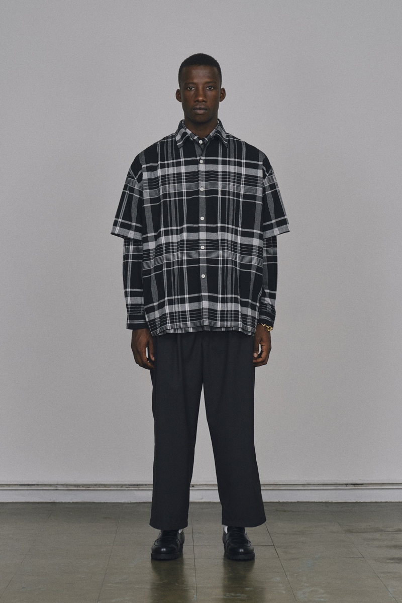 COOTIE PRODUCTIONS/Madras Check S/S Shirt(ブラック)[マドラス