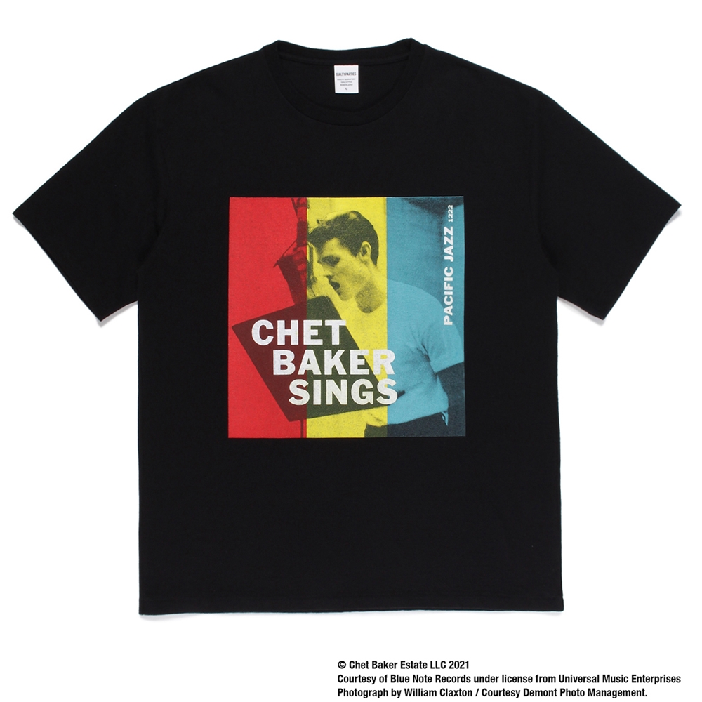 画像: WACKO MARIA/CHET BAKER / WASHED HEAVY WEIGHT T-SHIRT（TYPE-1）（ブラック）［プリントT-22春夏］