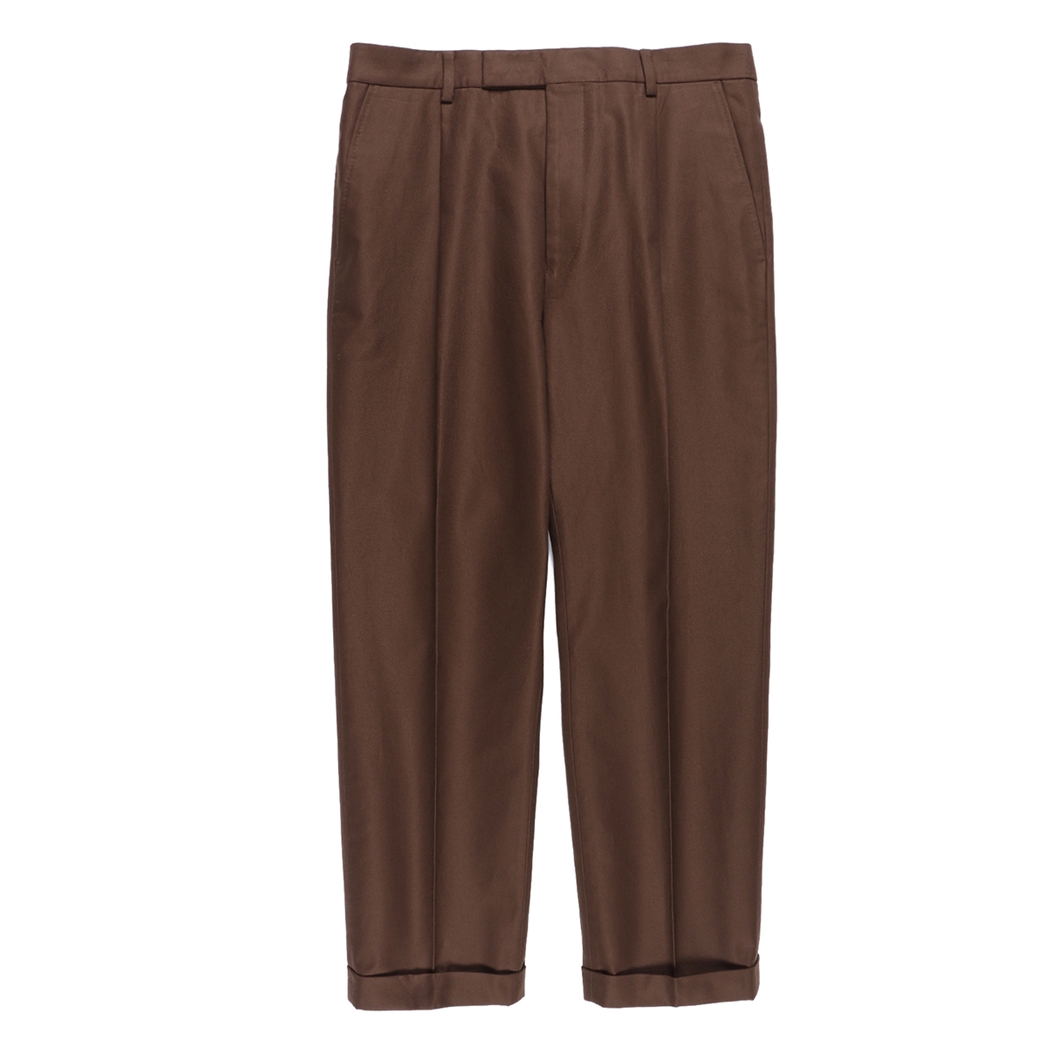 WACKO MARIA T/C PLEATED TROUSERS ブラウンブラウン - スラックス