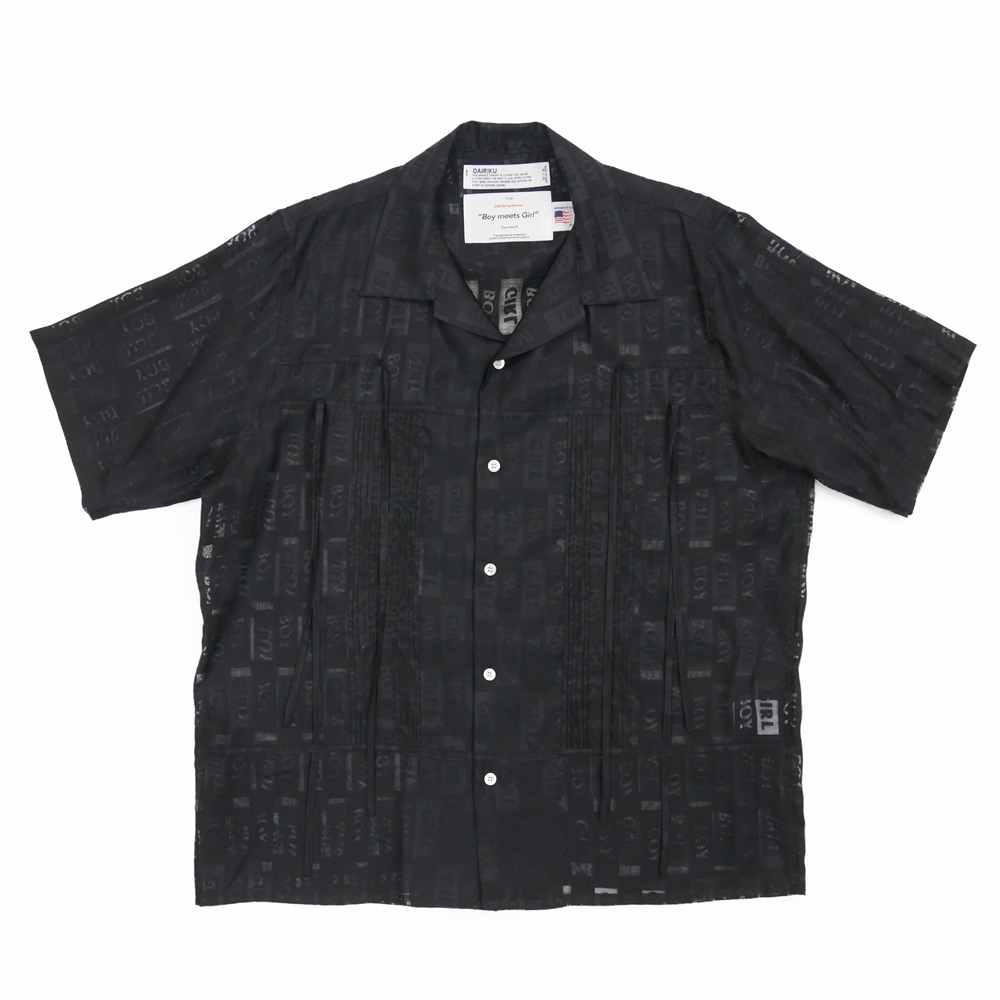 画像: DAIRIKU/"LOVE" Open Collar Shirt（ブラック） 【30%OFF】［ラブオープンカラーシャツ-22春夏］