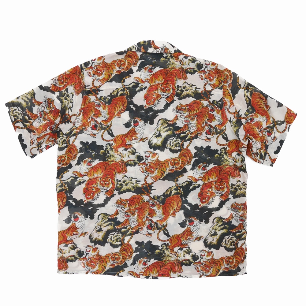 画像: DAIRIKU/"Tiger" Open Coller Shirt（ホワイト） 【40%OFF】［タイガーオープンカラーシャツ-22春夏］