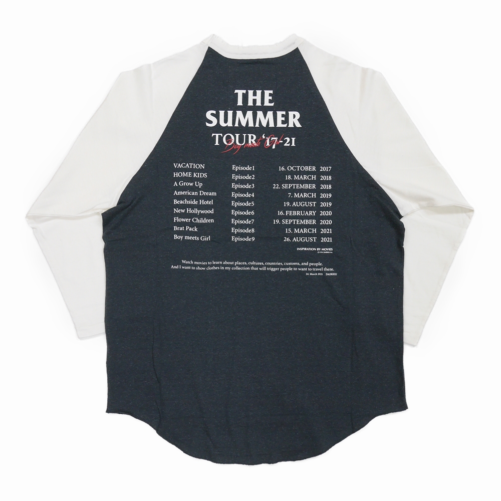 画像: DAIRIKU/"The Summer Tour" Raglan Tee（ホワイト&ブラック）［ラグラン7分袖T-22春夏］