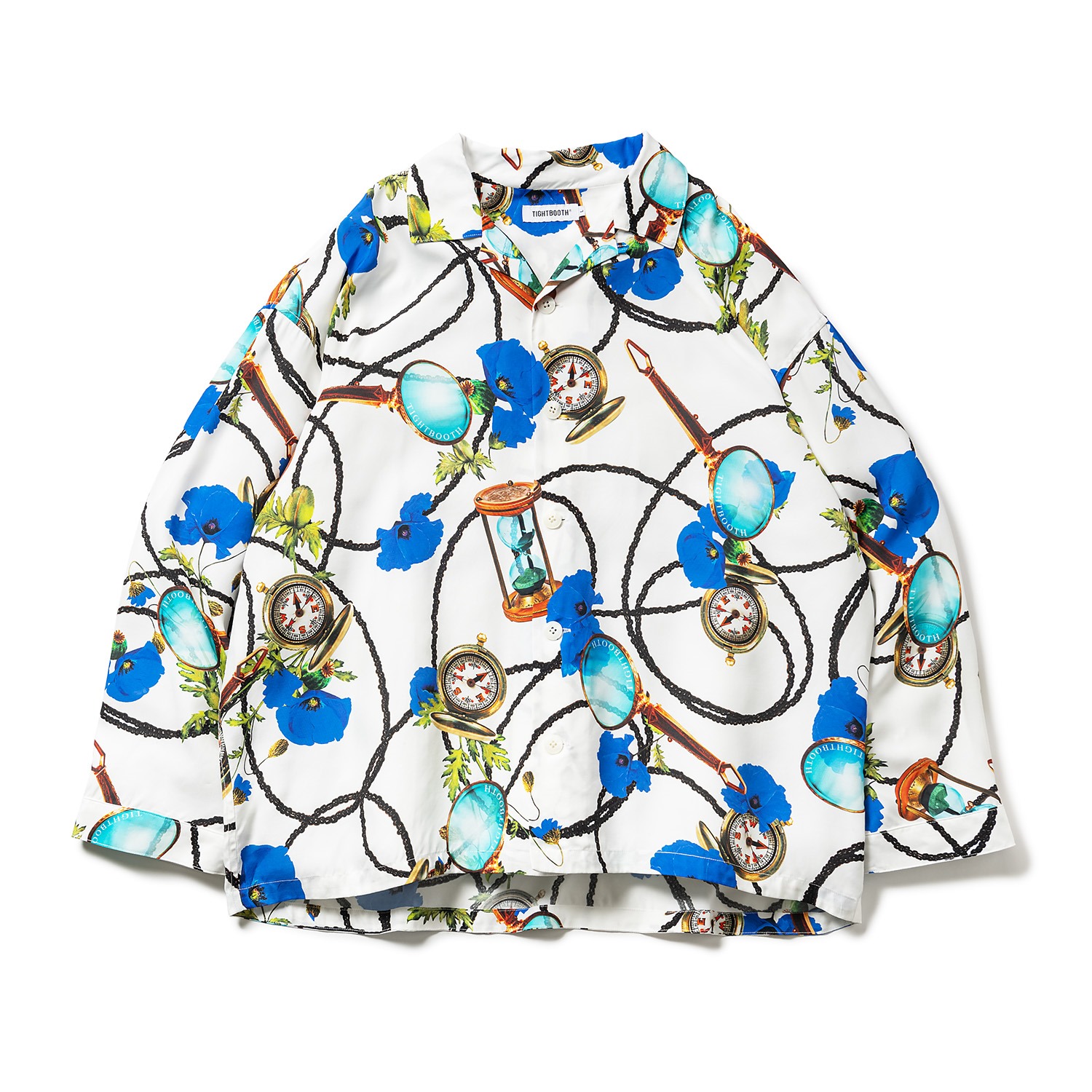 TIGHTBOOTH/IN FOCUS SHIRT（ホワイト）［オープンカラーシャツ-22春夏 