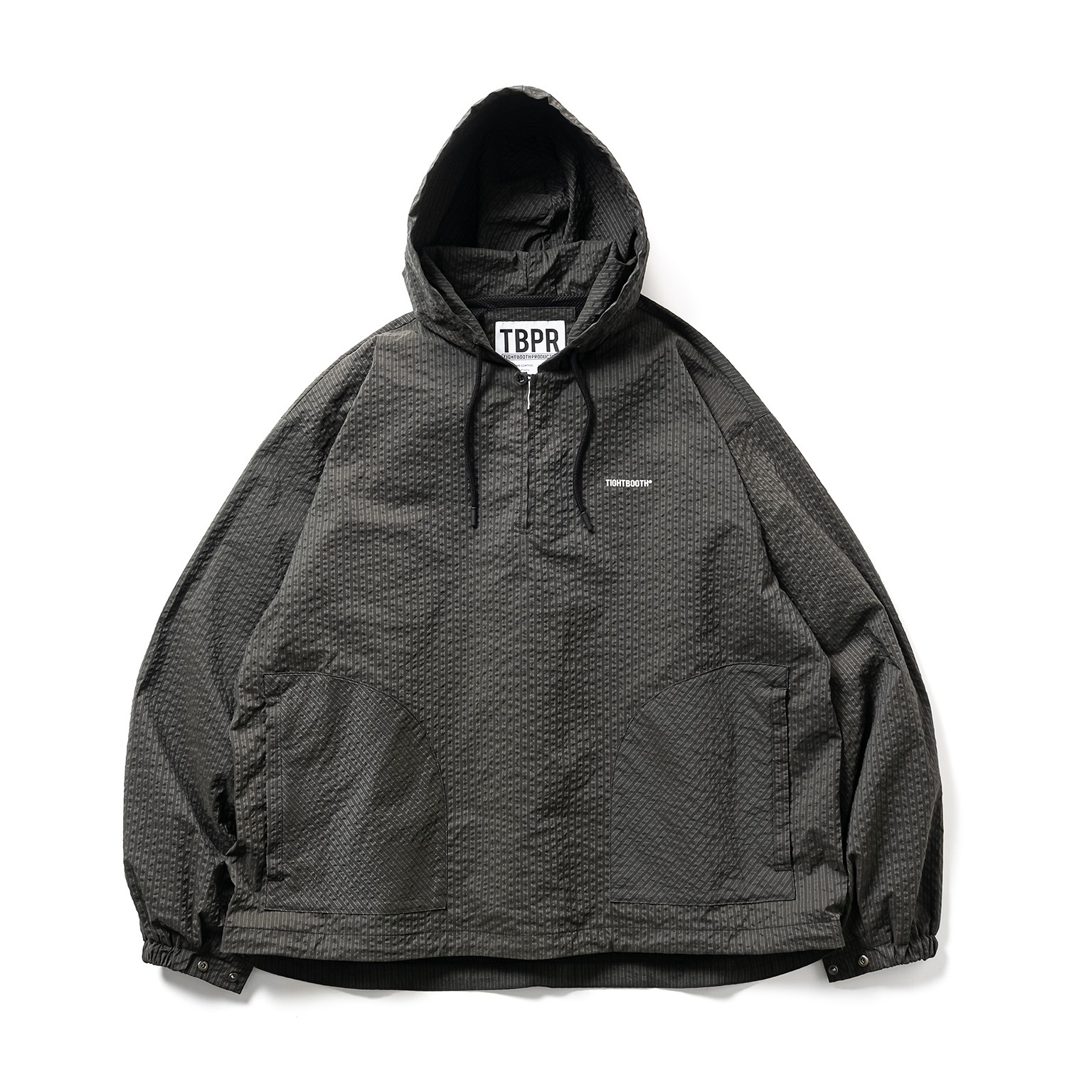 画像: TIGHTBOOTH/SUCKER STRIPE ANORAK（ブラック） 【40%OFF】［サッカーストライプアノラック-22春夏］