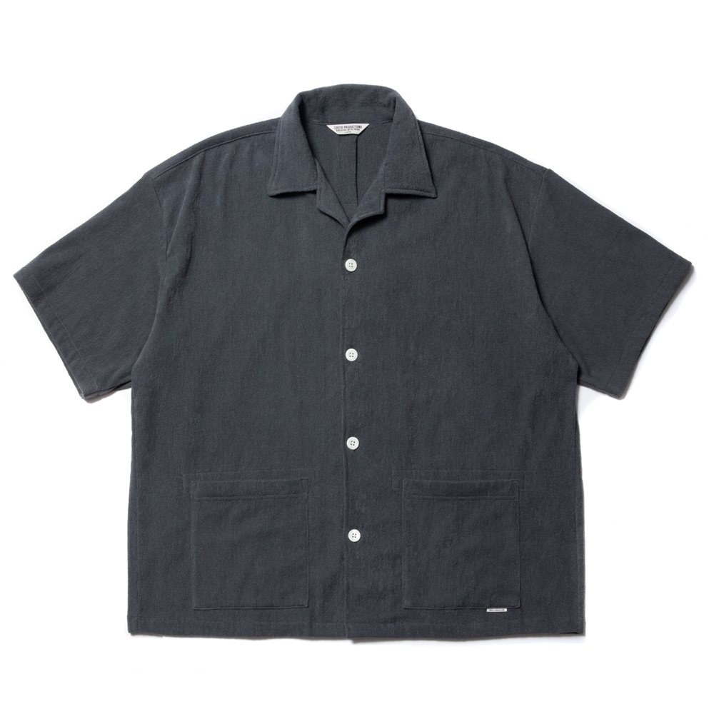 画像: COOTIE PRODUCTIONS/Pile Open Collar S/S Shirt（グレー）［パイルオープンカラーシャツ-22春夏］