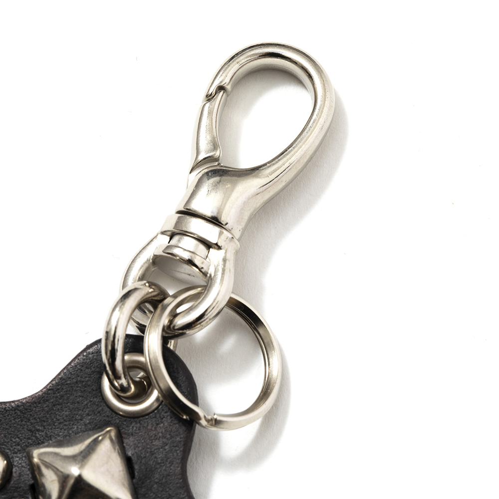 画像: CALEE/Studs leather key ring（Type B）（ブラック）［スタッズレザーキーリング-22春夏］