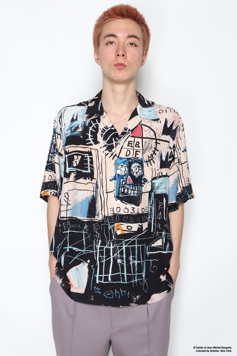 WACKO MARIA ワコマリア 23SS×JEAN-MICHEL BASQUIAT S/S HAWAIIAN SHIRT バスキア ハワイアン 開襟 アロハシャツ ホワイト