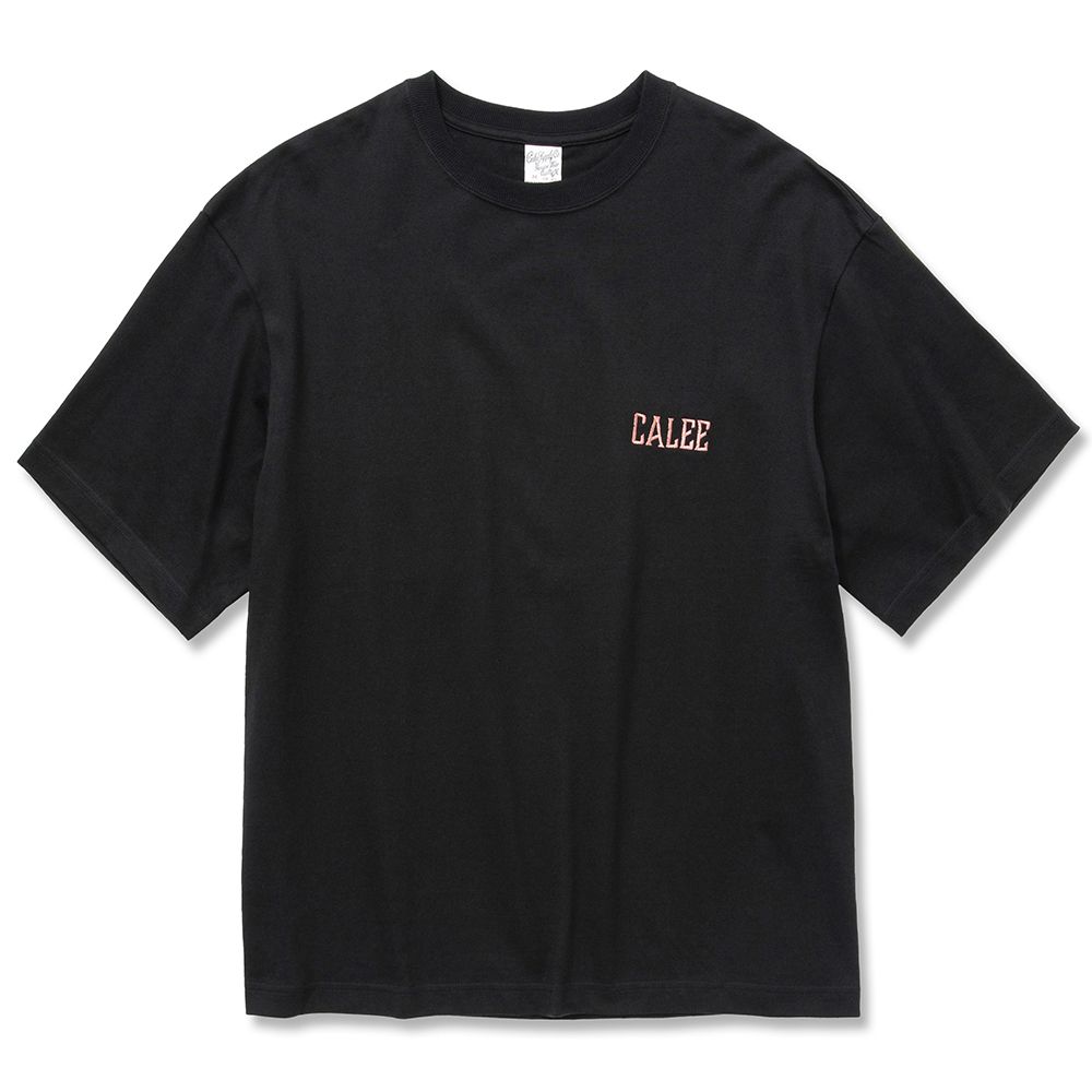 画像: CALEE/Drop shoulder logo embroidery t-shirt（ブラック）［ドロップショルダーT-22春夏］