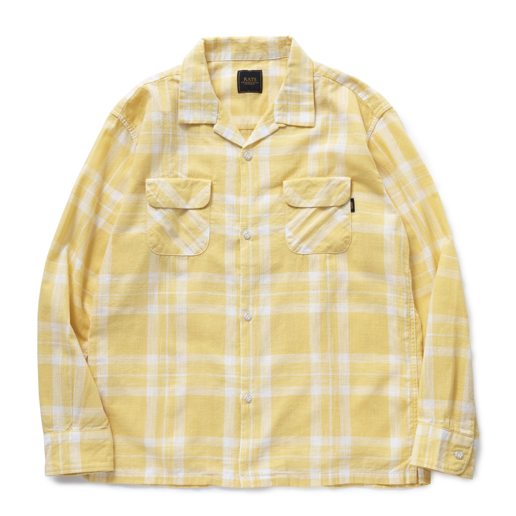 RATS/COTTON CHECK SHIRT（イエロー） 【30%OFF】［コットンチェック