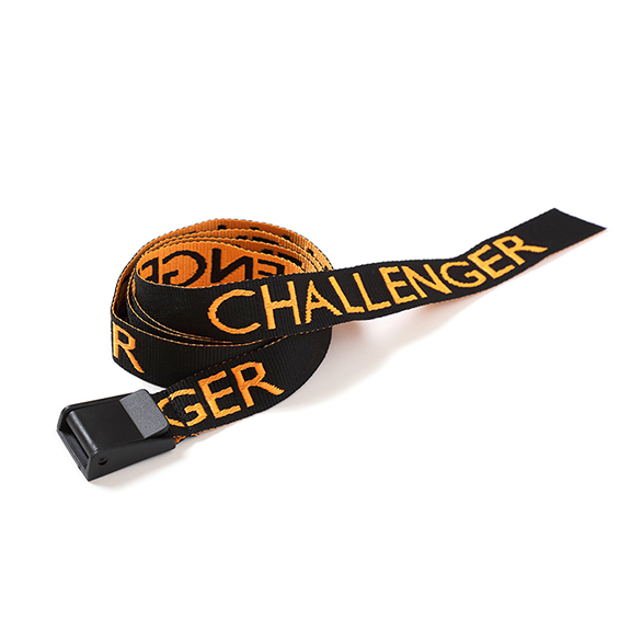 画像: CHALLENGER/LOGO JACQUARD BELT（BLACK×ORANGE）［ベルト-22秋冬］