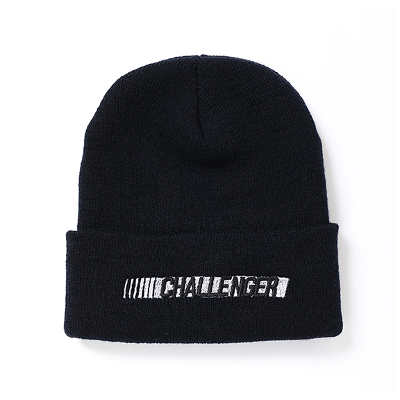 画像: CHALLENGER/NATIONAL RACING KNIT CAP（BLACK/WHITE）［ニットキャップ-22秋冬］