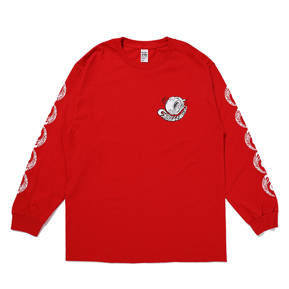 画像: CHALLENGER/L/S CHALLENGER WHEELS TEE（RED）［プリント長袖T-22秋冬］