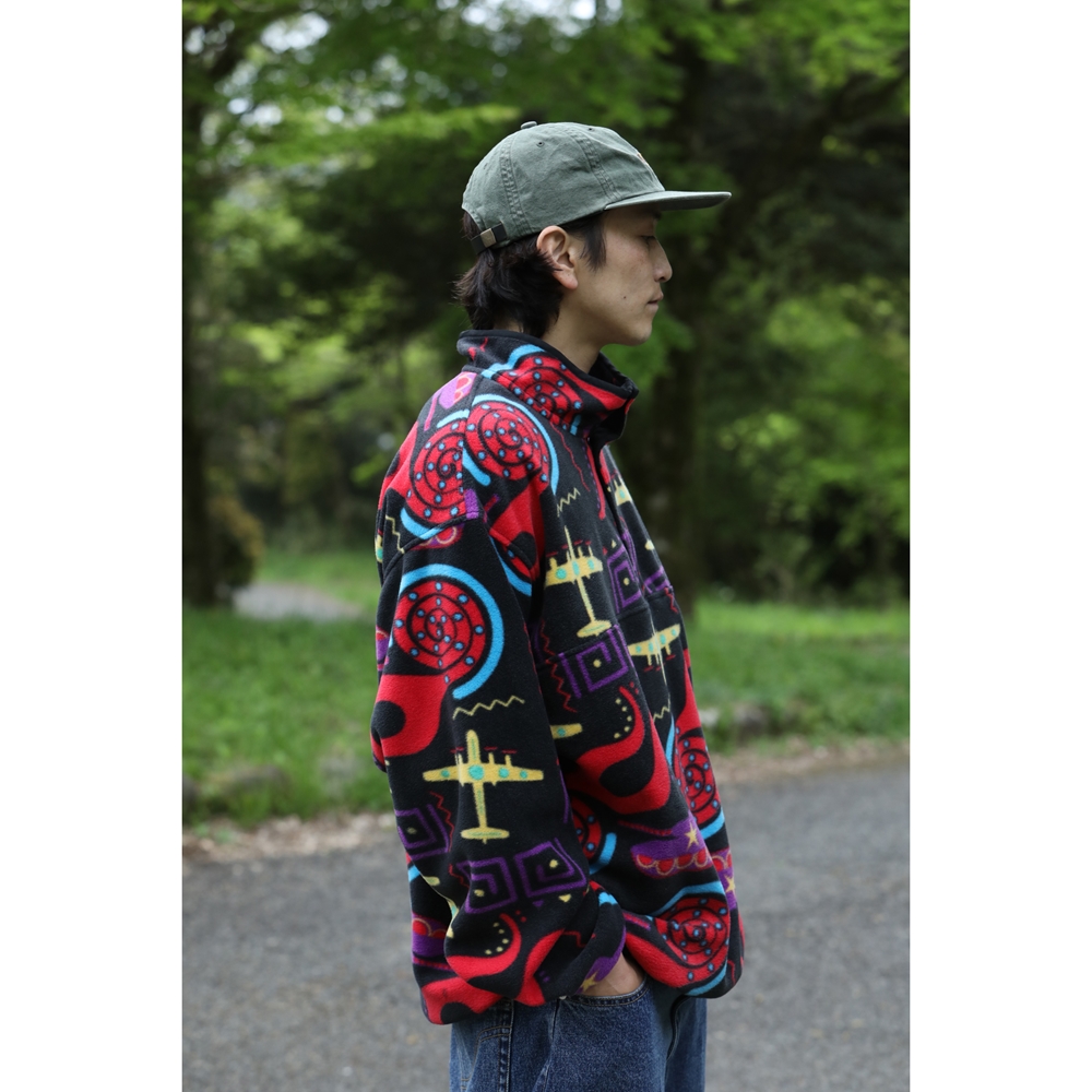 画像: CHALLENGER/90'S PRINTED FLEECE（BLACK）［総柄プルオーバーフリース-22秋冬］