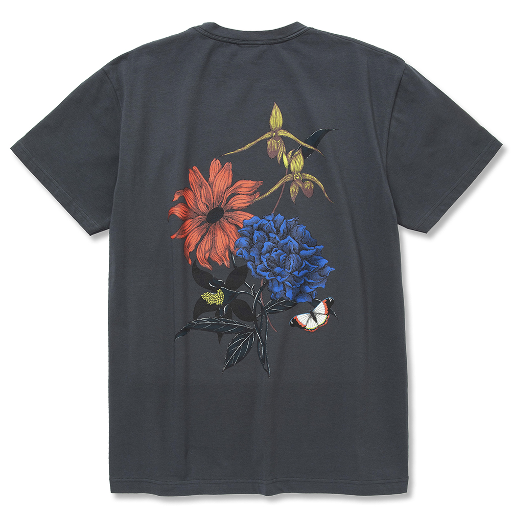 画像: CALEE/×Miho Murakami Stretch flower pattern t-shirt（チャコール）［プリントT-22春夏］