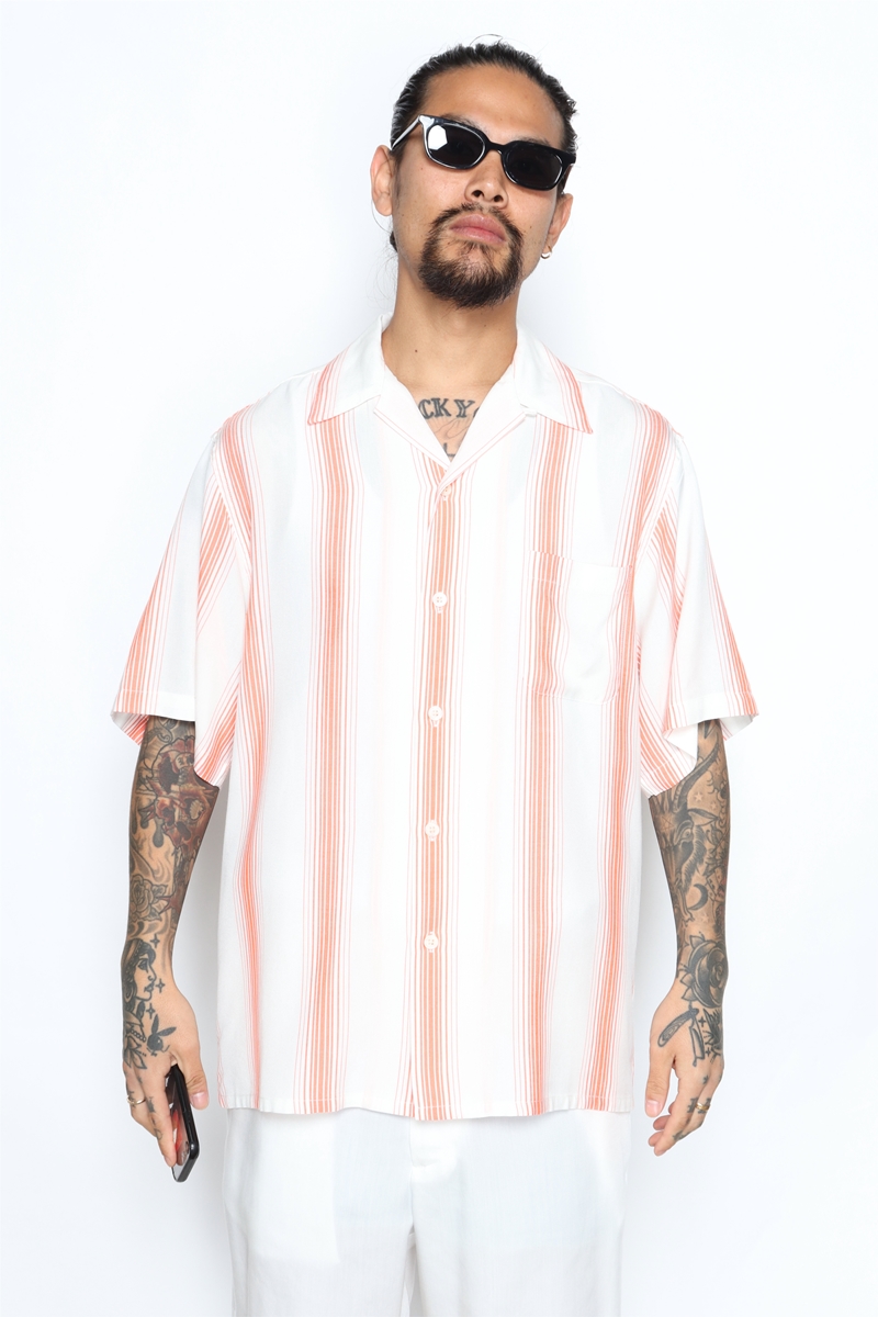 【WACKO MARIA】STRIPED OPEN COLLAR SHIRT