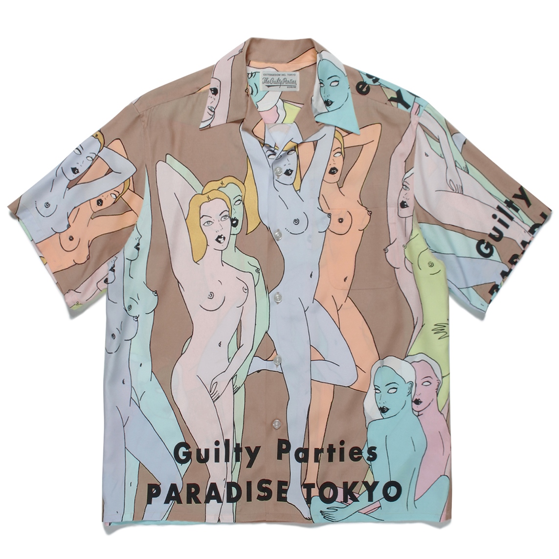 画像: WACKO MARIA/天国東京百女柄図 HAWAIIAN SHIRT S/S（ベージュ）［ハワイアンシャツ-22春夏］