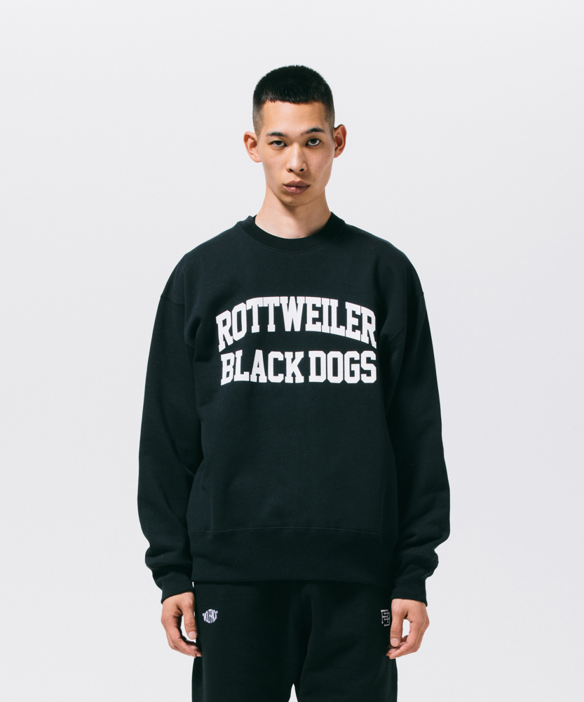 ROTTWEILER/2 LINE B.D SWEATER（BLACK）［クルーネックスウェット-22 