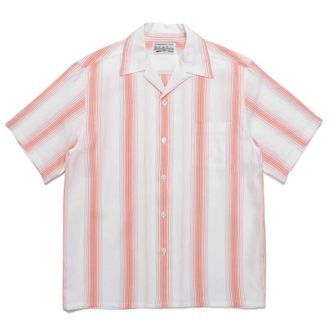 WACKO MARIA/STRIPED OPEN COLLAR SHIRT（ホワイト）［ストライプ