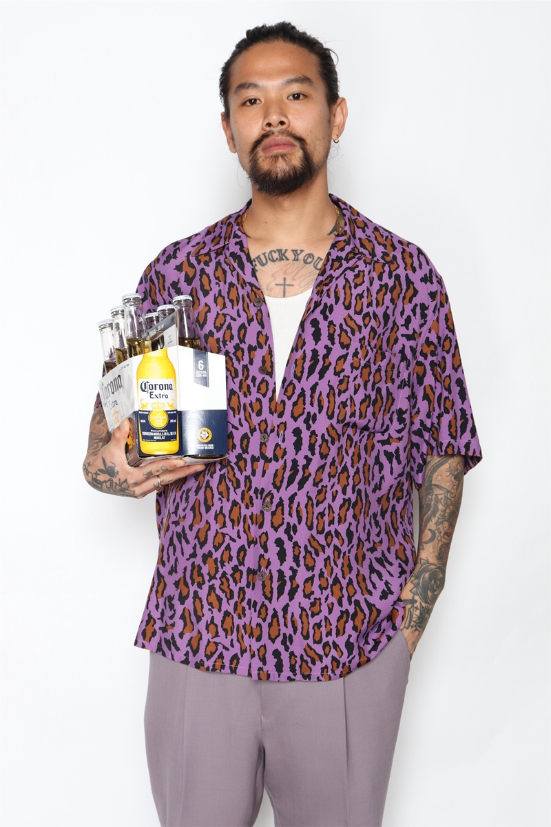 画像: WACKO MARIA/LEOPARD HAWAIIAN SHIRT S/S（パープル）［レオパードハワイアンシャツ-22春夏］