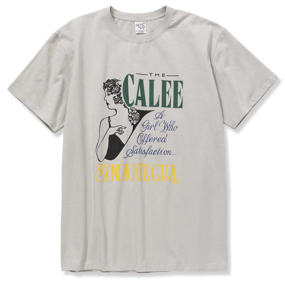 画像: CALEE/Stretch syndicate retro girl t-shirt（Naturally paint design）（グレー）［プリントT-22春夏］