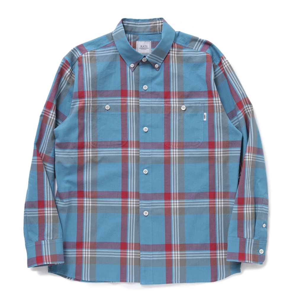 RATS/B.D CHECK SHIRT（ブルー）［B.Dチェックシャツ-22春夏］ - JONAS