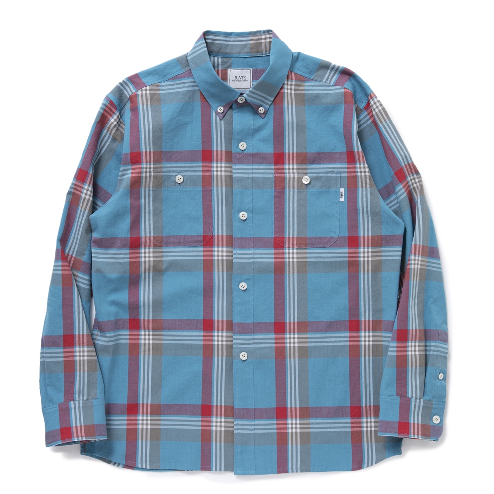 画像: RATS/B.D CHECK SHIRT（ブルー）［B.Dチェックシャツ-22春夏］