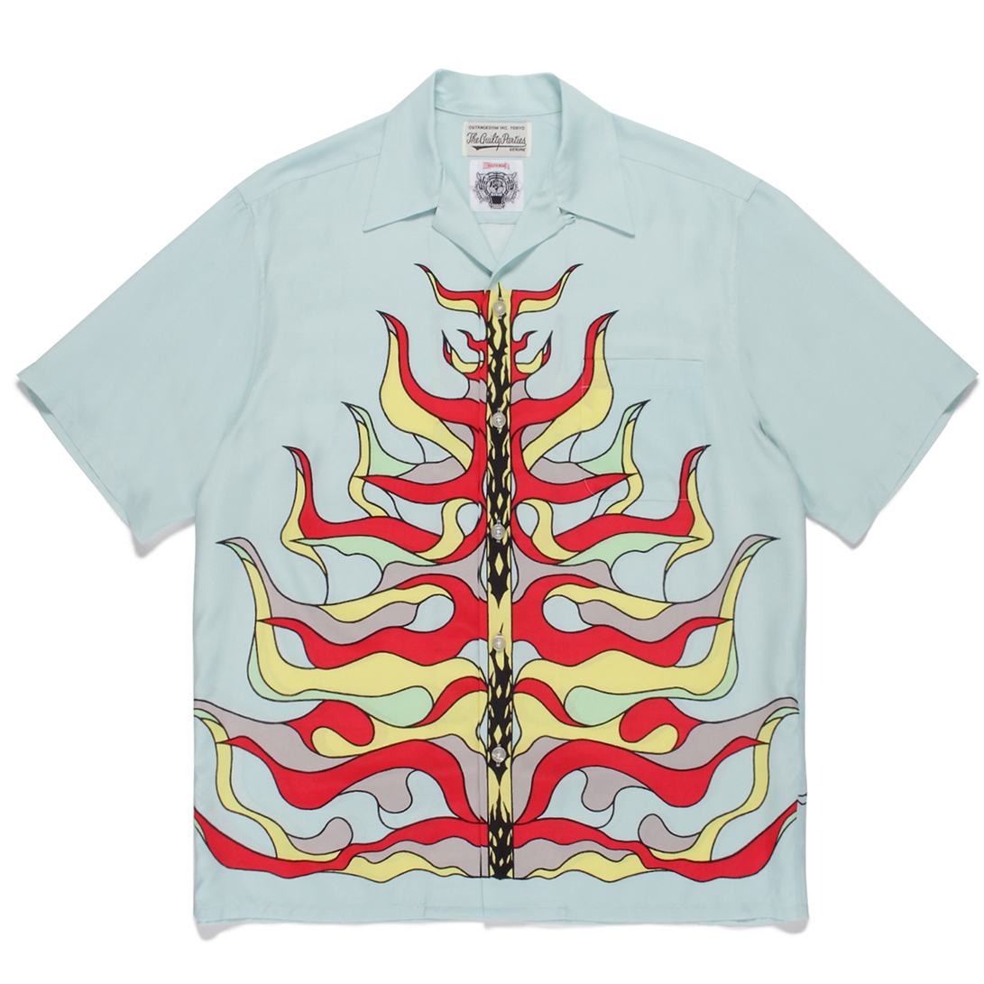 WACKO MARIA/WOLF'S HEAD / HAWAIIAN SHIRT S/S（ライトブルー