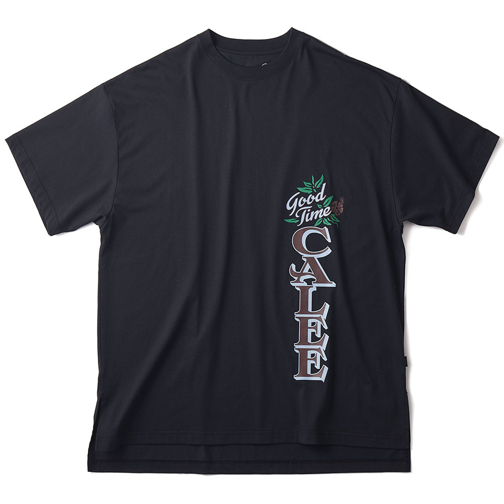 画像: CALEE/×SHELTECH CALEE Logo tail cut drop shoulder（T-shirt B）（ブラック）［ドロップショルダーT-22春夏］