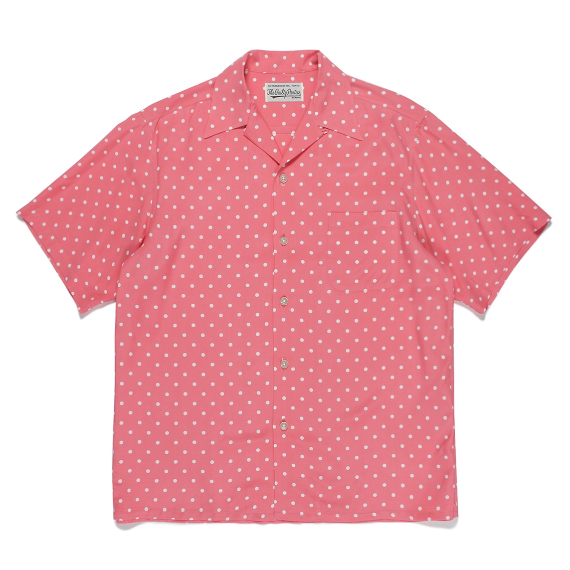 画像: WACKO MARIA/DOTS HAWAIIAN SHIRT S/S（ピンク）［ドットハワイアンシャツ-22春夏］