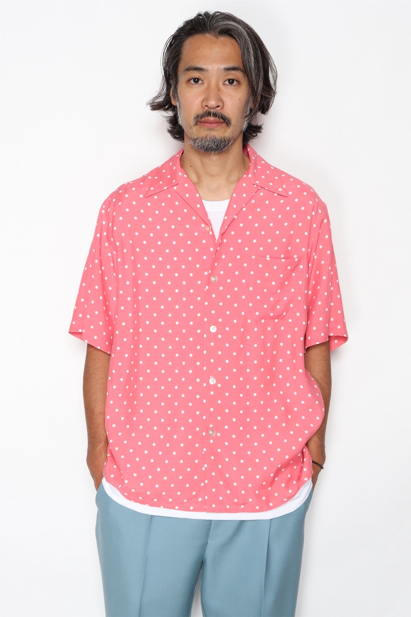 画像: WACKO MARIA/DOTS HAWAIIAN SHIRT S/S（ピンク）［ドットハワイアンシャツ-22春夏］