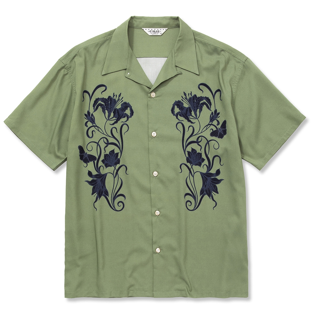 画像: CALEE/×Miho Murakami Flower pattern S/S shirt（ティーグリーン）［オープンカラーシャツ-22春夏］