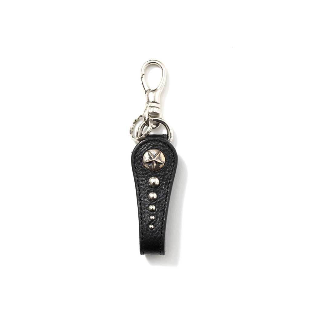 画像: CALEE/Silver star concho leather key ring（ブラック）［レザーキーリング-22春夏］