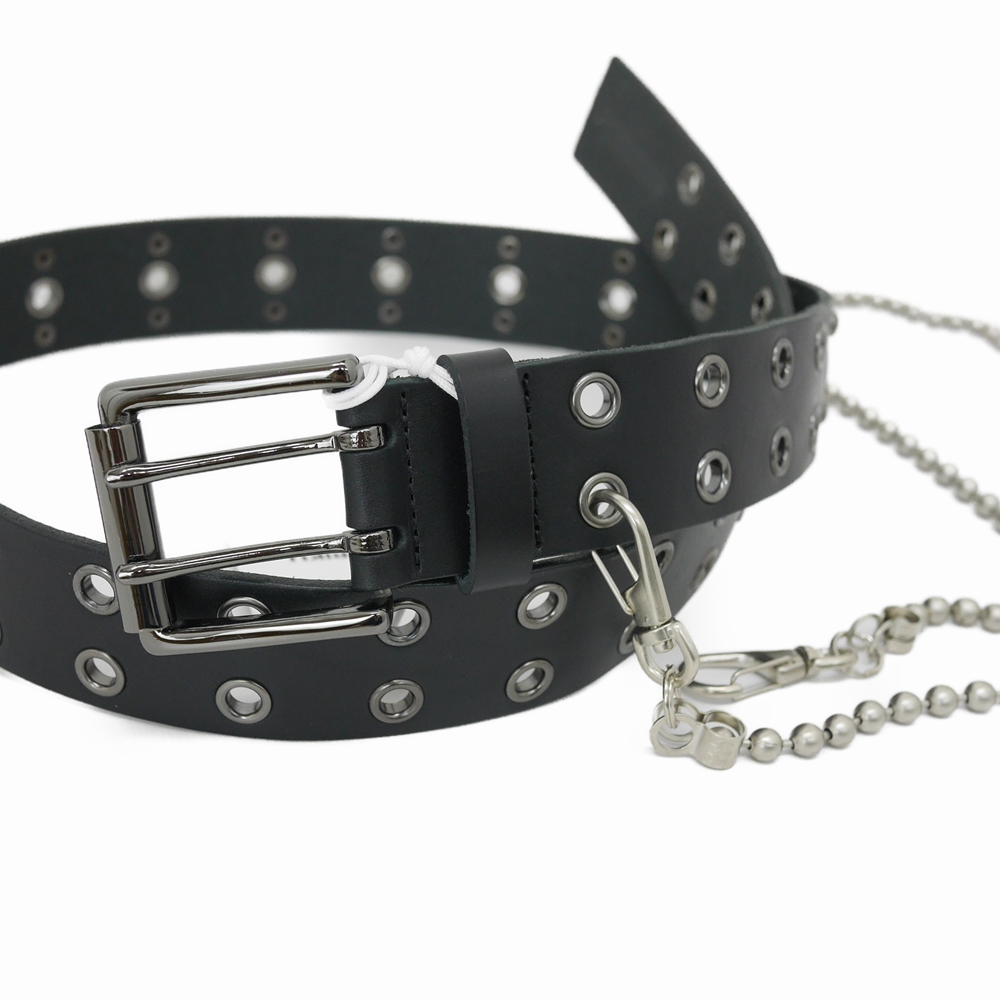 画像: DAIRIKU/Studs Leather Velt with Wallet Chain（Black） 【30%OFF】［スタッズレザーベルトwithウォレットチェーン-22秋冬］