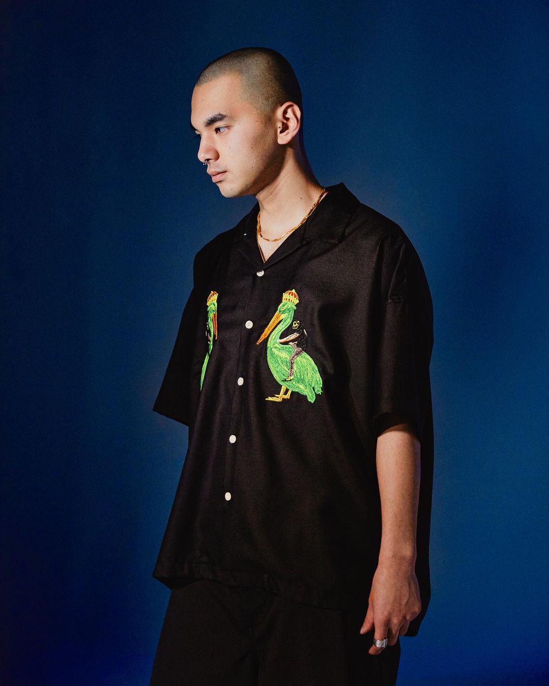 TIGHTBOOTH/DUCK KING ALOHA（Black）［オープンカラーシャツ-22夏 