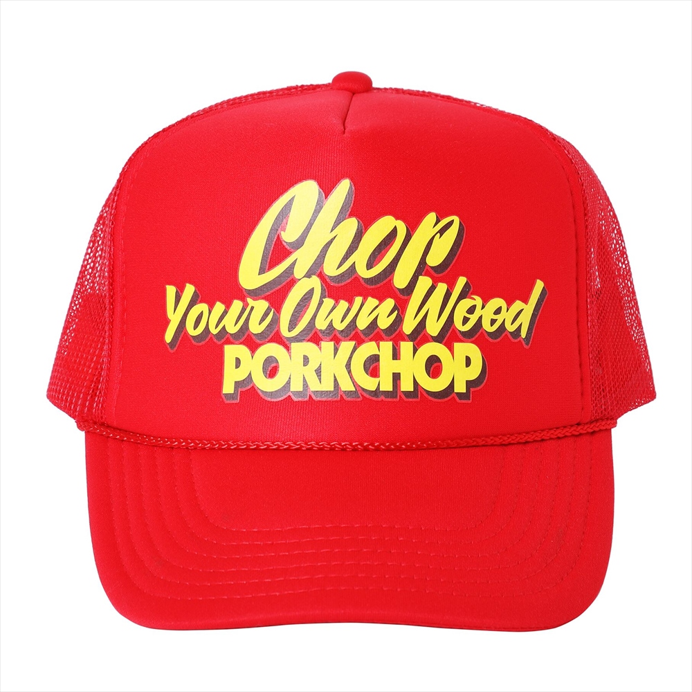 画像: PORKCHOP/CHOP YOUR OWN WOOD CAP（レッド）［メッシュキャップ-22春夏］