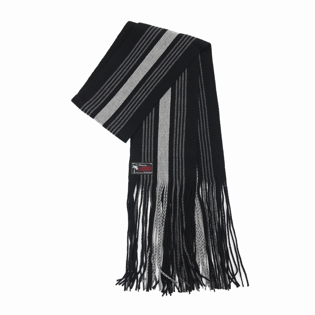 画像: DAIRIKU/Long Fringe School Muffler（Black）［ロングフリンジスクールマフラー-22秋冬］