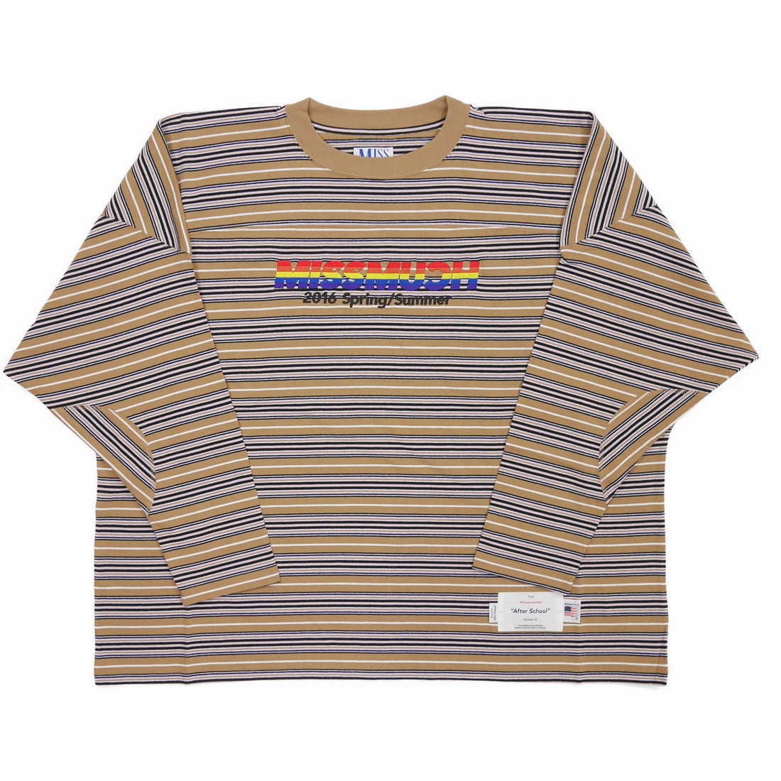 画像: DAIRIKU/"MISSMUCH" Border Football Tee（Sandy Beach）［ボーダーフットボール長袖T-22秋冬］