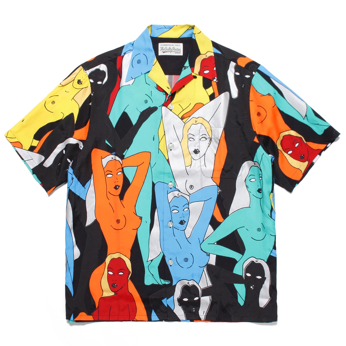 WACKO MARIA/天国東京百女柄図 HAWAIIAN SHIRT S/S（BLACK