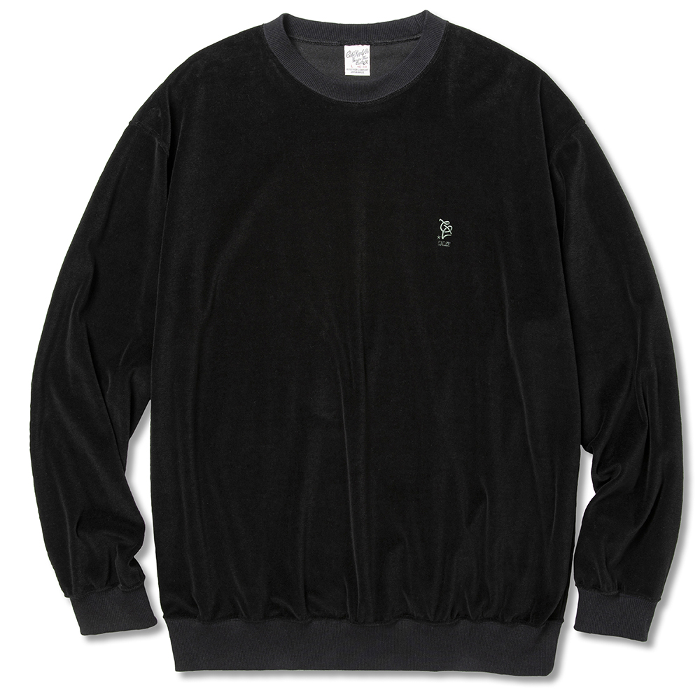 画像: CALEE/Cal Logo Embroidery Velour Crew Neck Sweat（Black）［ベロアクルーネックスウェット-22秋冬］