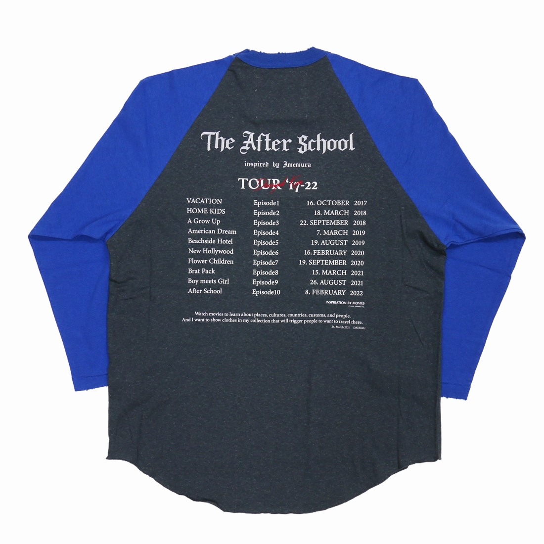 画像: DAIRIKU/"The After School" Tour Raglan Tee（Black&Blue）［ラグラン7分袖T-22秋冬］