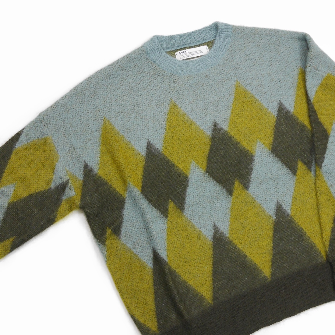 DAIRIKU Argyle Mohair Pullover Knit-