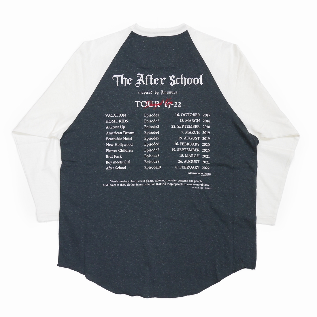 画像: DAIRIKU/"The After School" Tour Raglan Tee（Black&White）［ラグラン7分袖T-22秋冬］